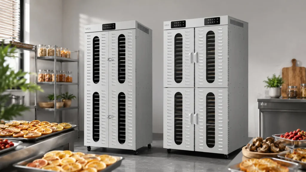 OEM stainless steel food dehydrator with digital timer from Chinese factory.